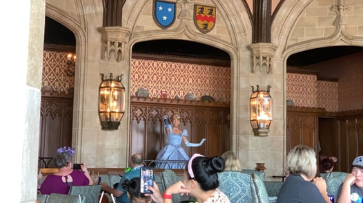 Cinderella greeting her royal guests at CRT